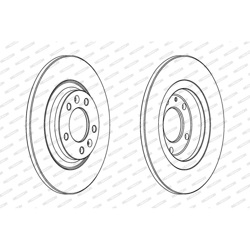 Jeu de 2 disques de frein arrière FERODO DDF1275 - Visuel 1
