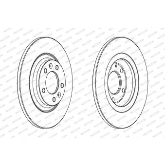Jeu de 2 disques de frein arrière FERODO OEM 424972 Jeu de 2 disques de frein arrière FERODO OEM 424972