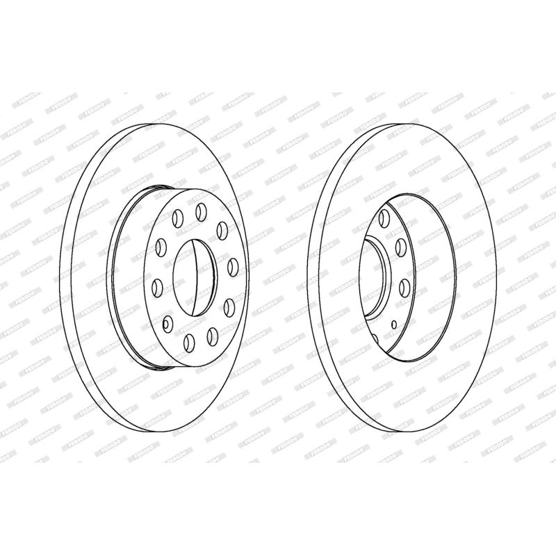 Jeu de 2 disques de frein arrière FERODO DDF1276 - Visuel 1