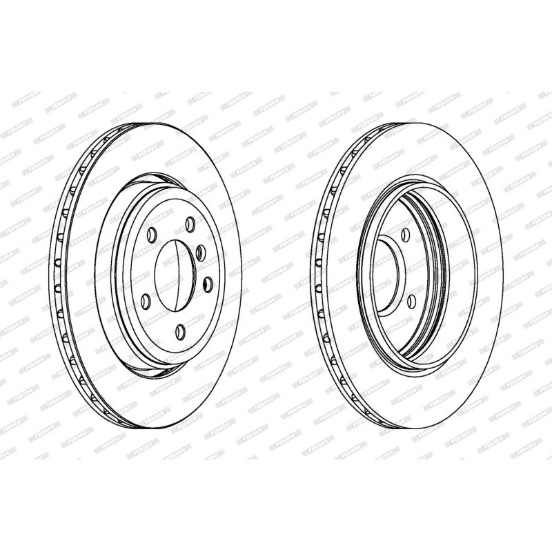 Jeu de 2 disques de frein arrière FERODO DDF1280 - Visuel 1