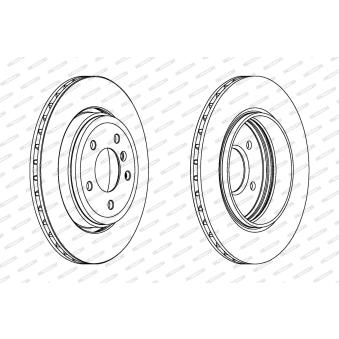 Jeu de 2 disques de frein arrière FERODO [DDF1280C]