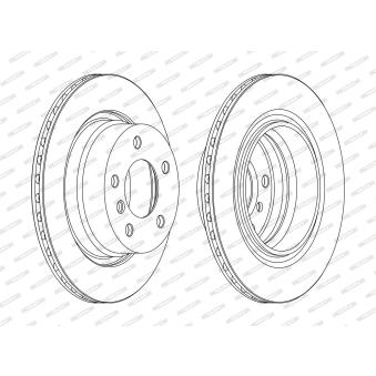 Jeu de 2 disques de frein arrière FERODO OEM 34216794303