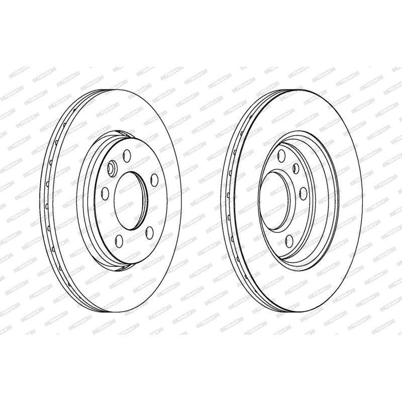 Jeu de 2 disques de frein arrière FERODO DDF1286C - Visuel 1