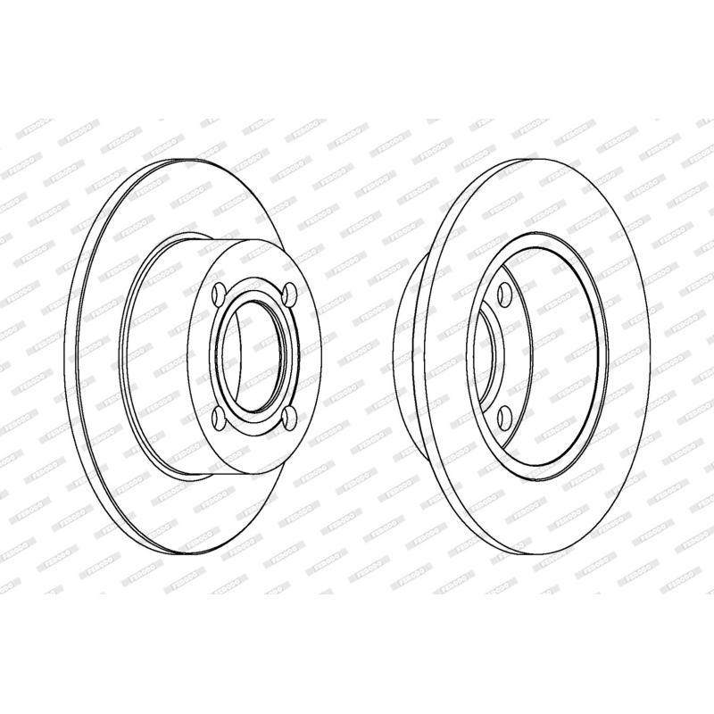 Jeu de 2 disques de frein arrière FERODO DDF128C - Visuel 1