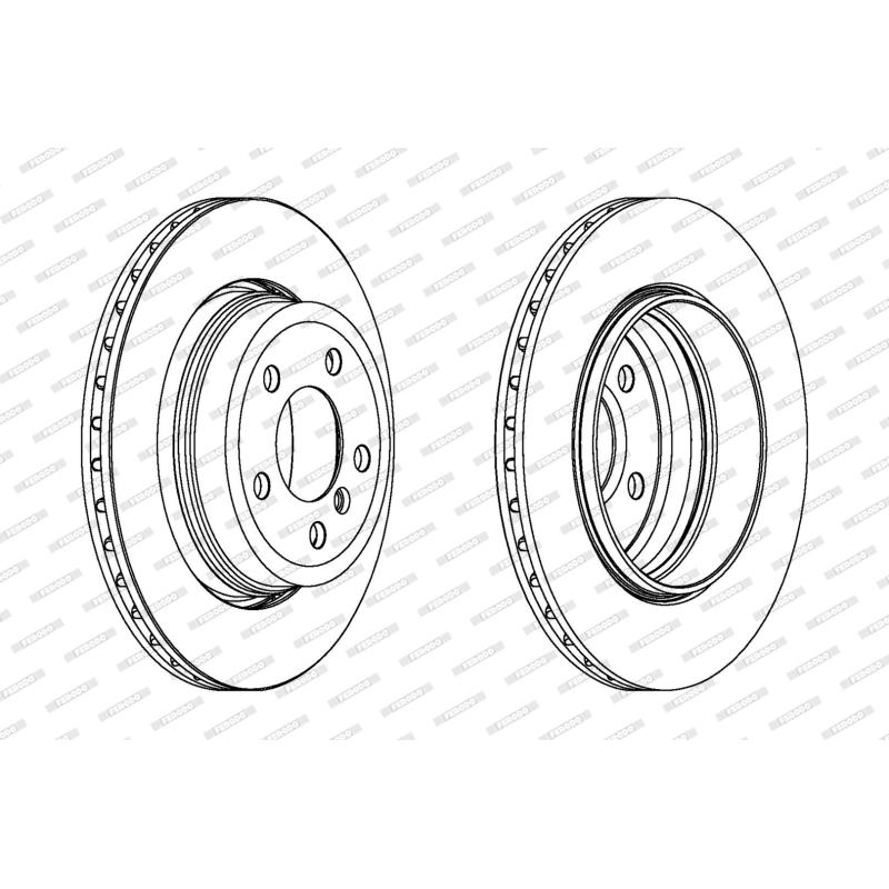 Jeu de 2 disques de frein arrière FERODO DDF1297C-1 - Visuel 1