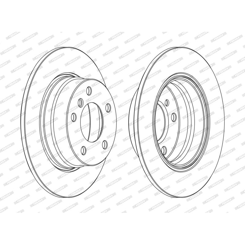 Jeu de 2 disques de frein arrière FERODO DDF1303C - Visuel 1
