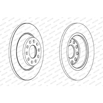 Jeu de 2 disques de frein arrière FERODO OEM 4F0615601E