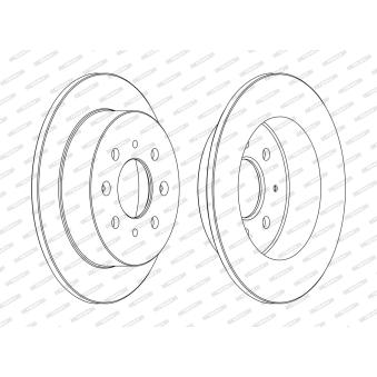Jeu de 2 disques de frein arrière FERODO DDF1358C pour HONDA NSX 3.2 24V VTEC - 280cv