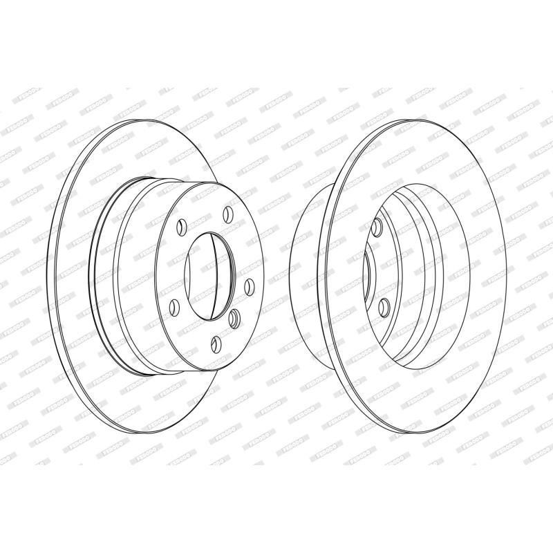 Jeu de 2 disques de frein arrière FERODO DDF1361C - Visuel 1