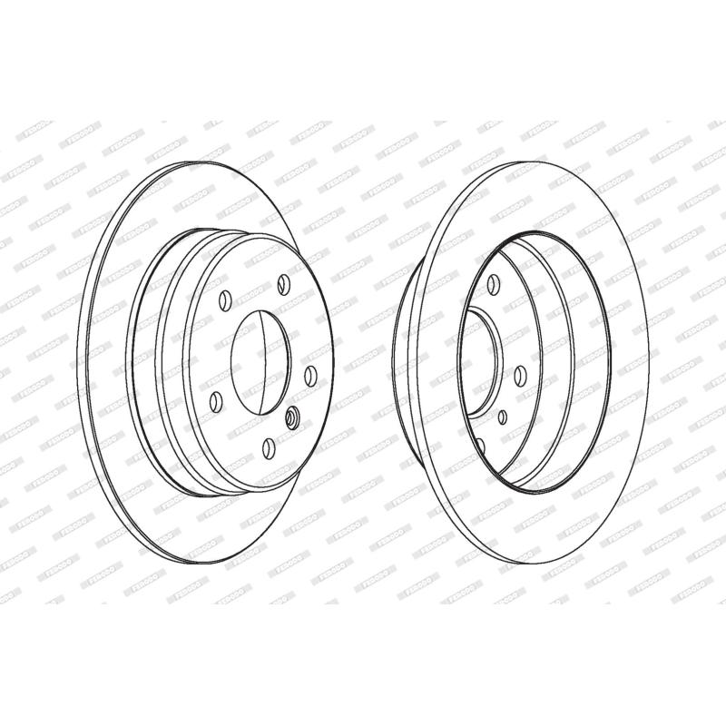 Jeu de 2 disques de frein arrière FERODO DDF1362C - Visuel 1