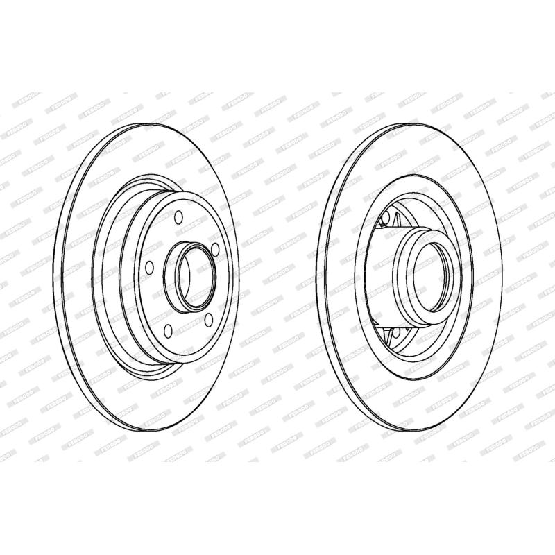 Jeu de 2 disques de frein arrière FERODO DDF1364C-1 - Visuel 1