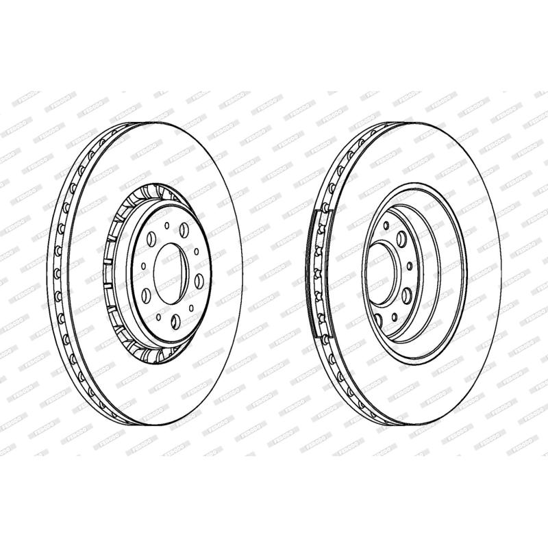Jeu de 2 disques de frein avant FERODO DDF1371C-1 - Visuel 1