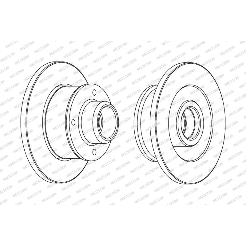 Jeu de 2 disques de frein arrière FERODO DDF137C-1 - Visuel 1