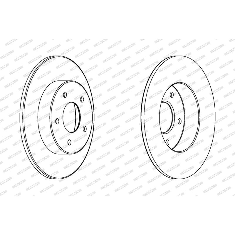 Jeu de 2 disques de frein arrière FERODO DDF1383 - Visuel 1