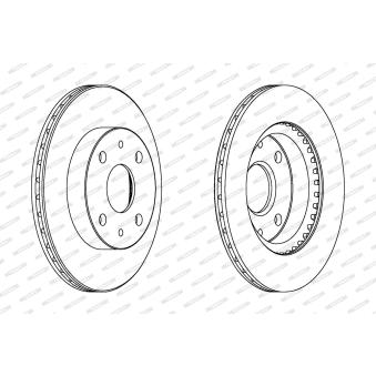 Jeu de 2 disques de frein avant FERODO OEM 43512B1050000 Jeu de 2 disques de frein avant FERODO OEM 43512B1050000