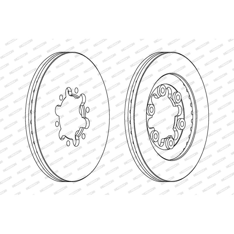 Jeu de 2 disques de frein avant FERODO DDF1398 - Visuel 1