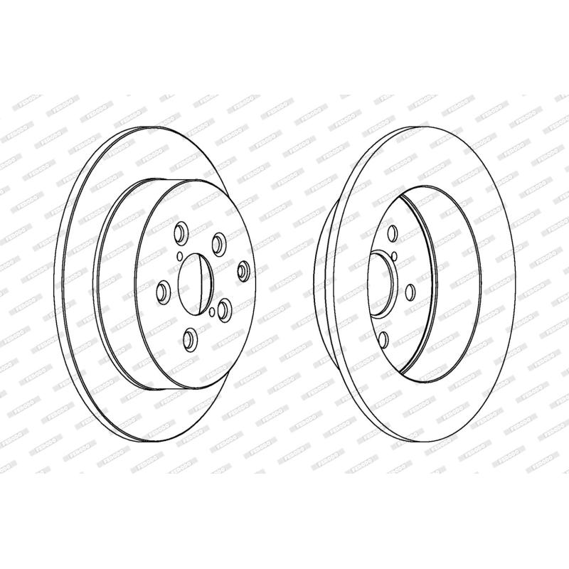 Jeu de 2 disques de frein arrière FERODO DDF1406 - Visuel 1