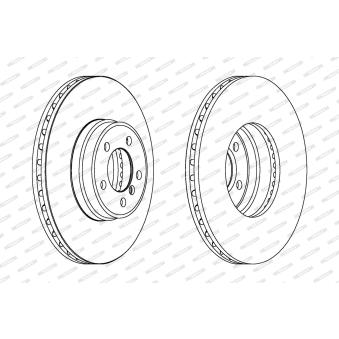 Jeu de 2 disques de frein avant FERODO [DDF1411C-1]