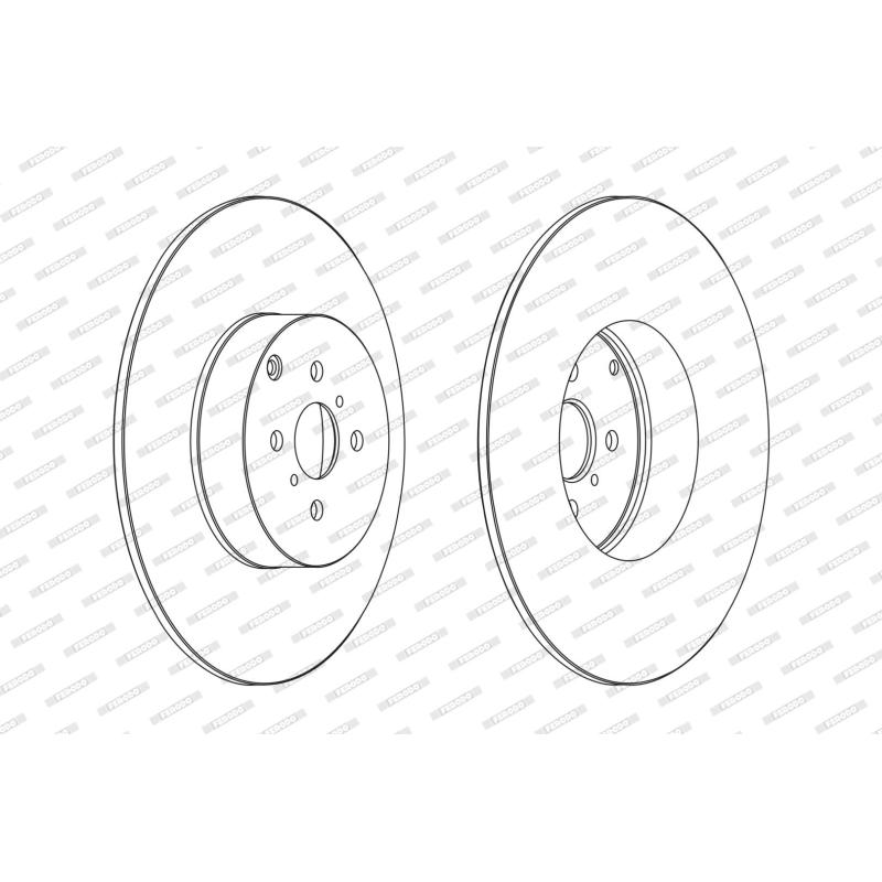 Jeu de 2 disques de frein arrière FERODO DDF1417 - Visuel 1