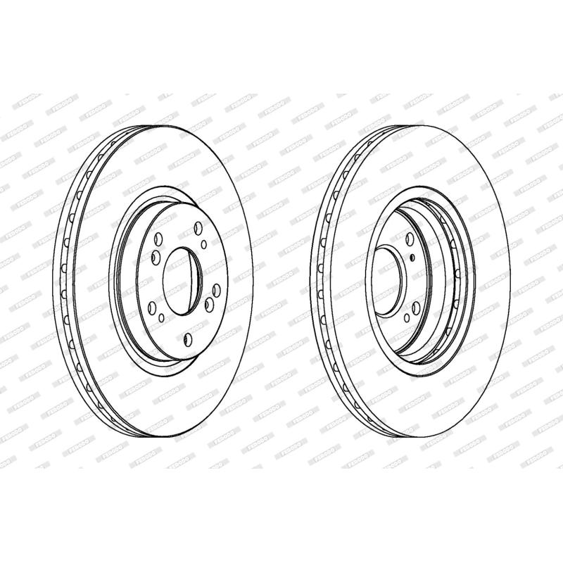 Jeu de 2 disques de frein avant FERODO DDF1424 - Visuel 1