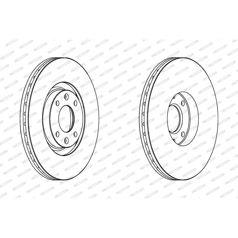Jeu de 2 disques de frein avant FERODO DDF1442 - Visuel 1