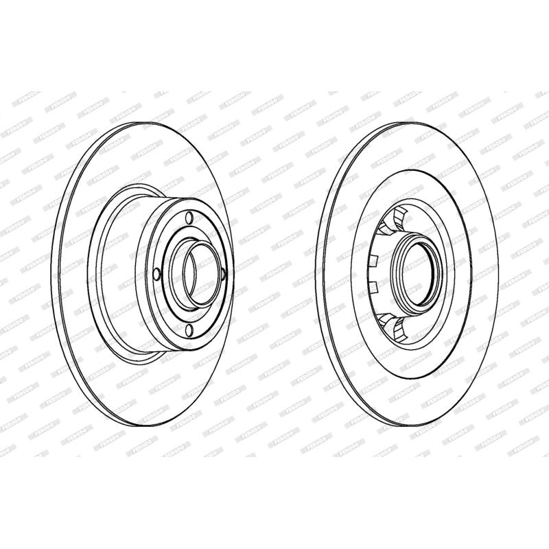 Jeu de 2 disques de frein arrière FERODO DDF1443C-1 - Visuel 1