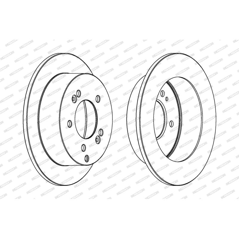 Jeu de 2 disques de frein arrière FERODO DDF1447 - Visuel 1