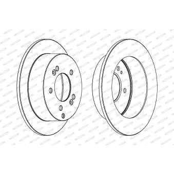 Jeu de 2 disques de frein arrière FERODO [DDF1447C]