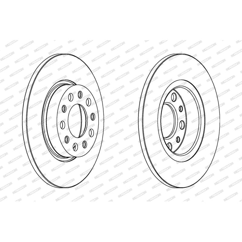 Jeu de 2 disques de frein arrière FERODO DDF1452 - Visuel 1