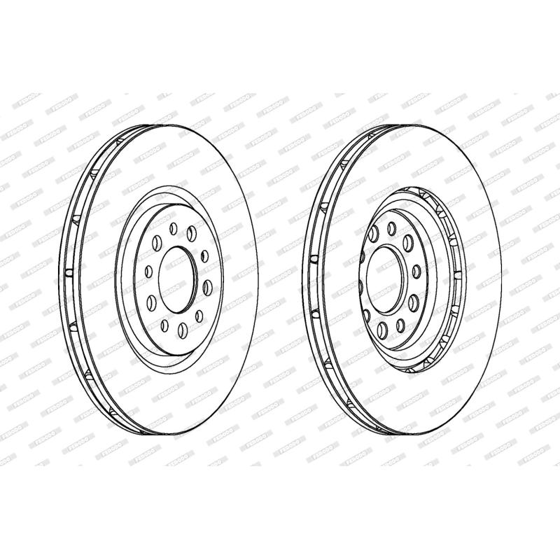 Jeu de 2 disques de frein avant FERODO DDF1453 - Visuel 1