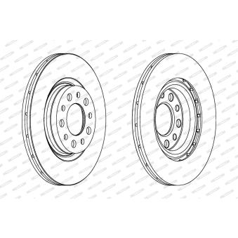 Jeu de 2 disques de frein arrière FERODO OEM 51760274
