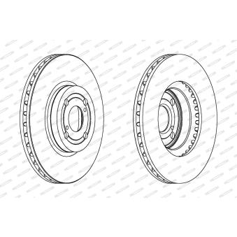 Jeu de 2 disques de frein avant FERODO DDF1461C pour TOYOTA COROLLA 2.0 D-4D - 110cv