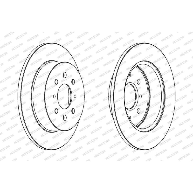 Jeu de 2 disques de frein arrière FERODO DDF1466C - Visuel 1