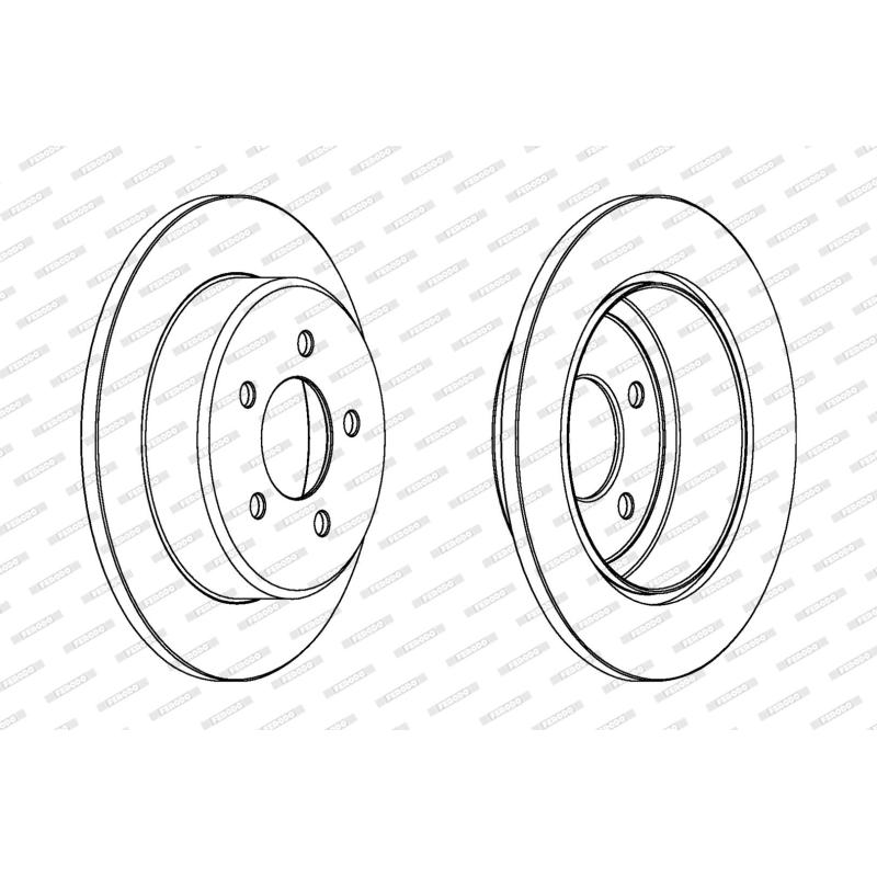 Jeu de 2 disques de frein arrière FERODO DDF1492C - Visuel 1