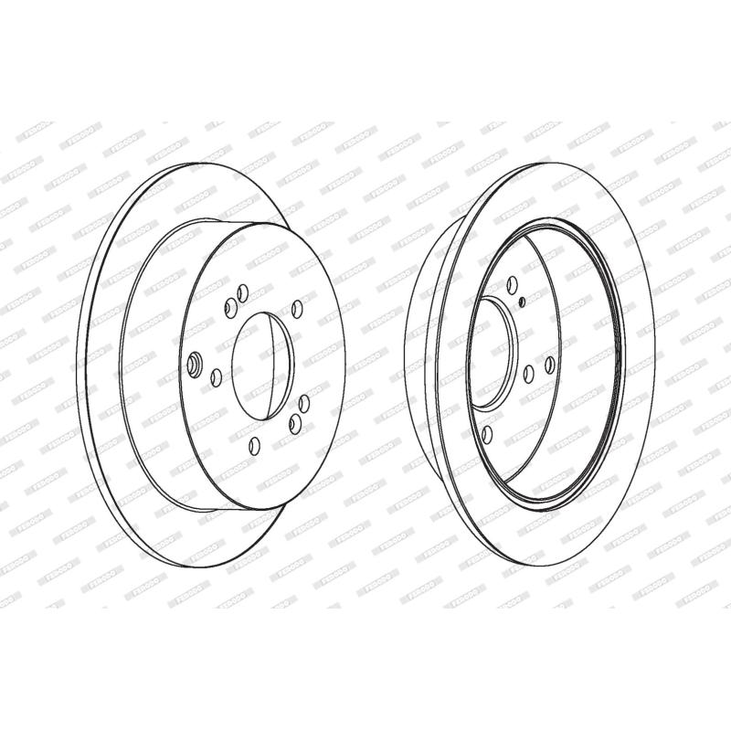 Jeu de 2 disques de frein arrière FERODO DDF1493C - Visuel 1