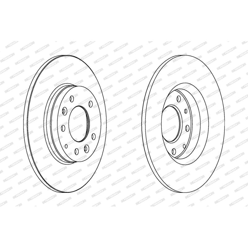 Jeu de 2 disques de frein arrière FERODO DDF1500C - Visuel 1