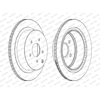 Jeu de 2 disques de frein arrière FERODO DDF1506C pour FORD MONDEO 3.7 - 320cv