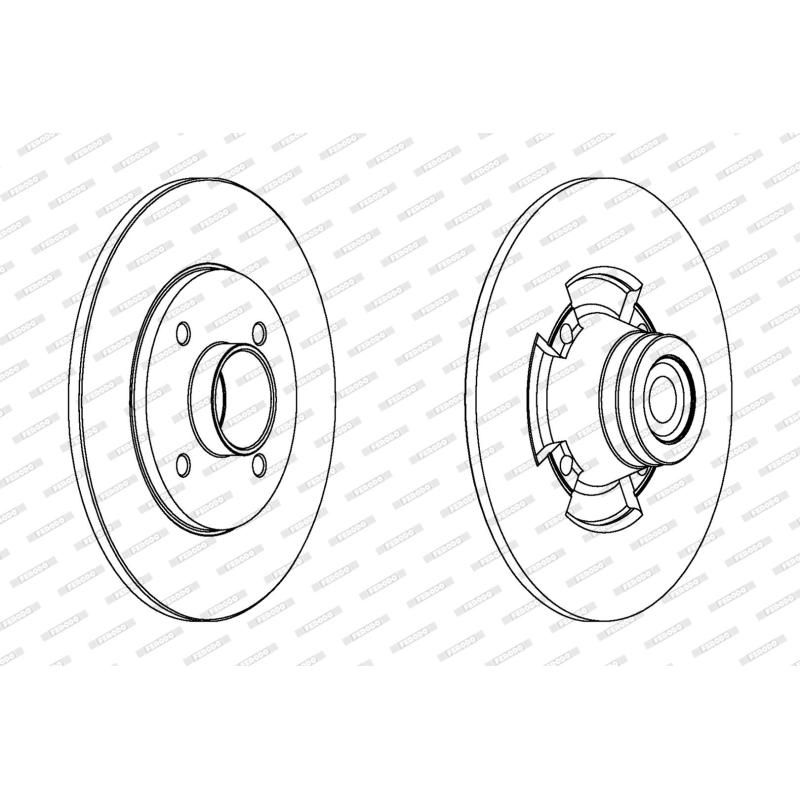Jeu de 2 disques de frein arrière FERODO DDF1515-1 - Visuel 1