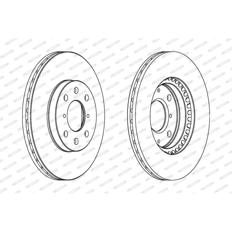 Jeu de 2 disques de frein avant FERODO DDF1520 - Visuel 1