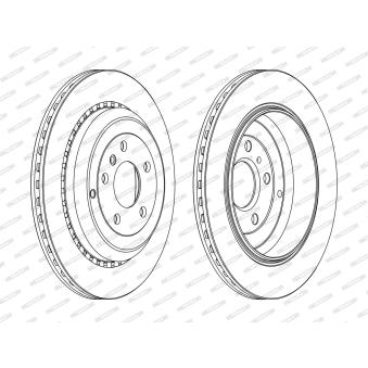 Jeu de 2 disques de frein arrière FERODO DDF1531C pour MERCEDES-BENZ CLASSE GL GL 350 CDI BlueTEC - 164.824. 164.825)