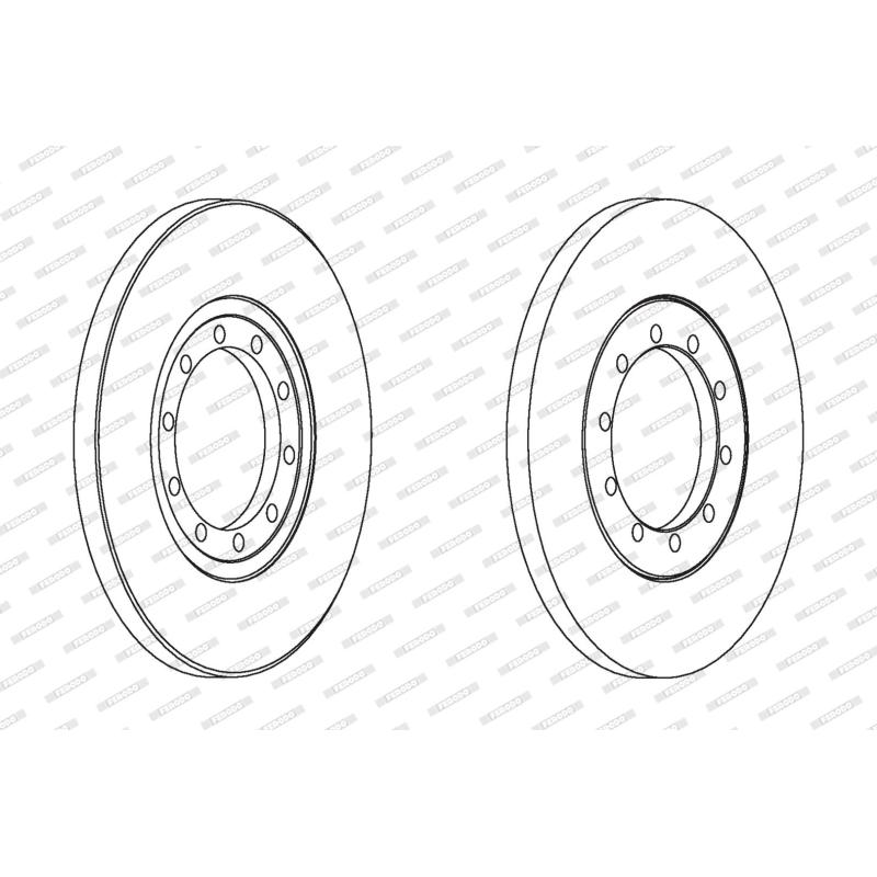Jeu de 2 disques de frein arrière FERODO DDF1537 - Visuel 1