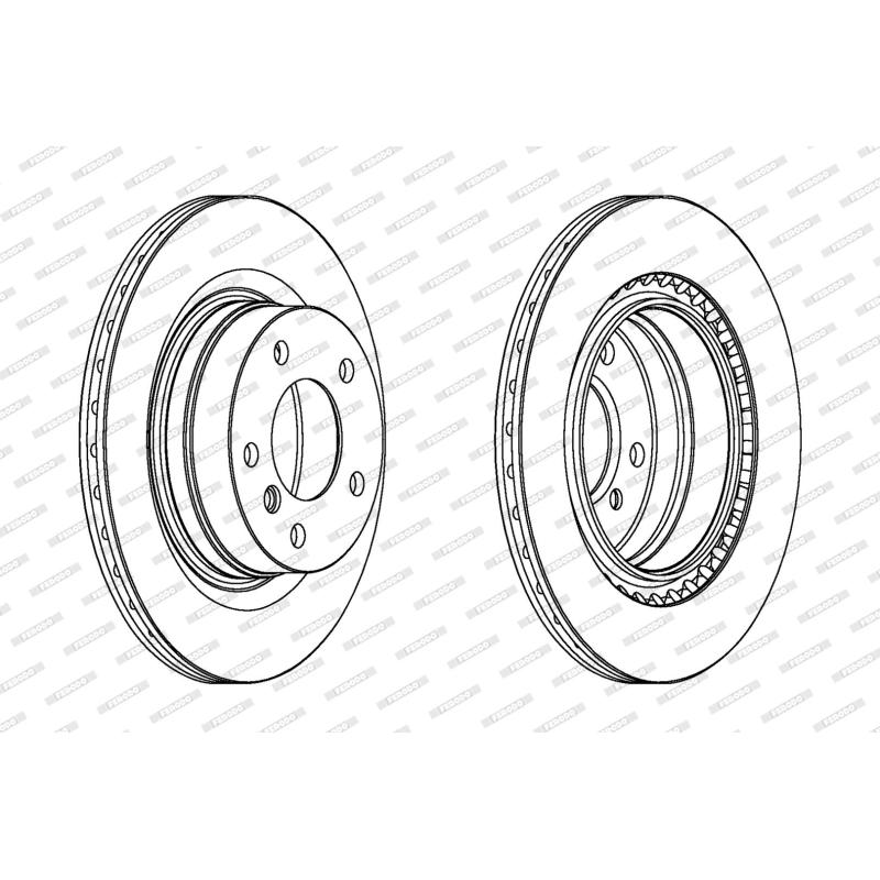 Jeu de 2 disques de frein arrière FERODO DDF1549 - Visuel 1