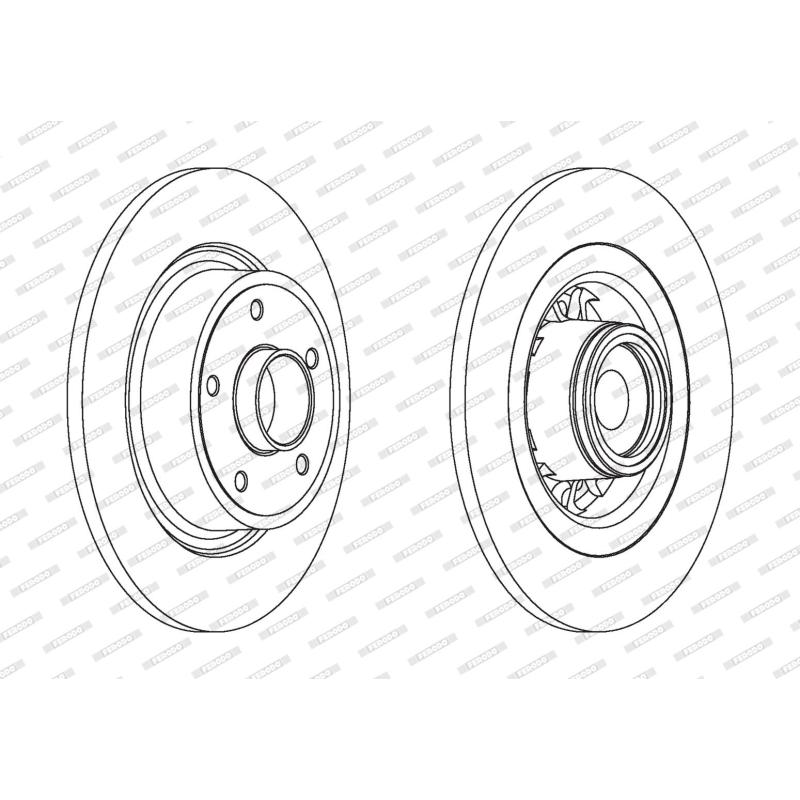 Jeu de 2 disques de frein arrière FERODO DDF1569-1 - Visuel 1
