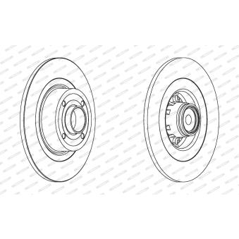 Jeu de 2 disques de frein arrière FERODO OEM 8671018105
