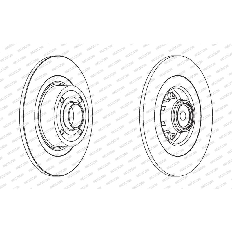Jeu de 2 disques de frein arrière FERODO DDF1570-1 - Visuel 1