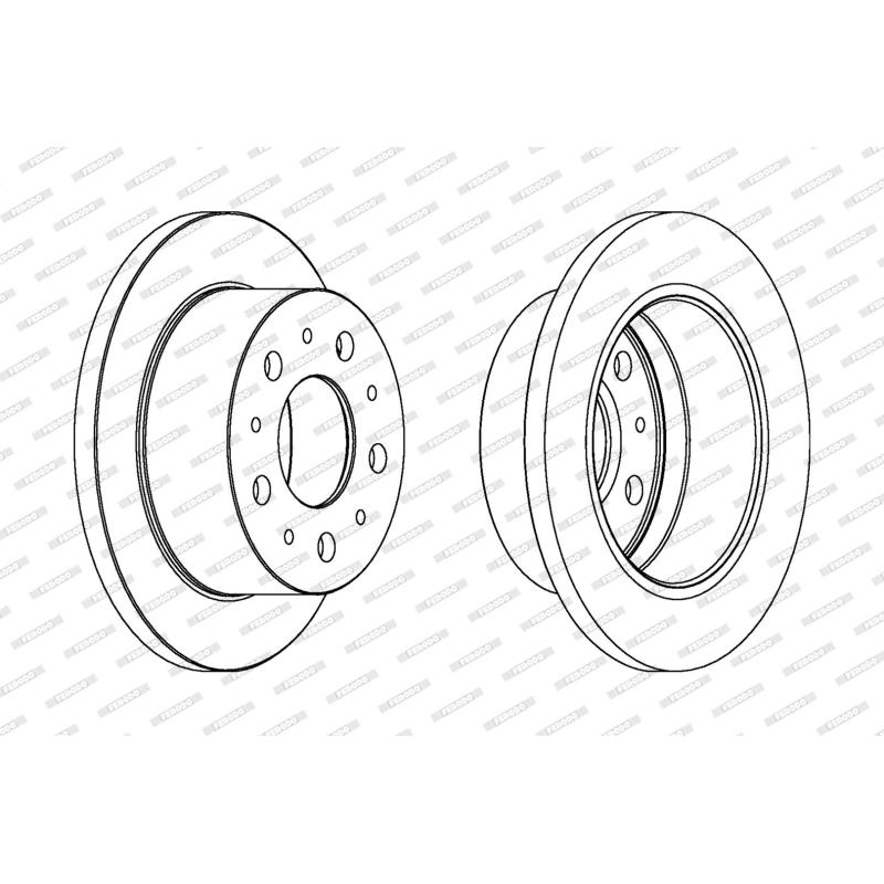 Jeu de 2 disques de frein arrière FERODO DDF1574C - Visuel 1