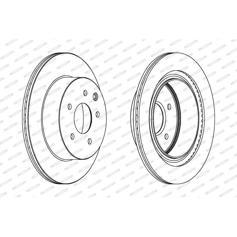 Jeu de 2 disques de frein arrière FERODO DDF1579 - Visuel 1