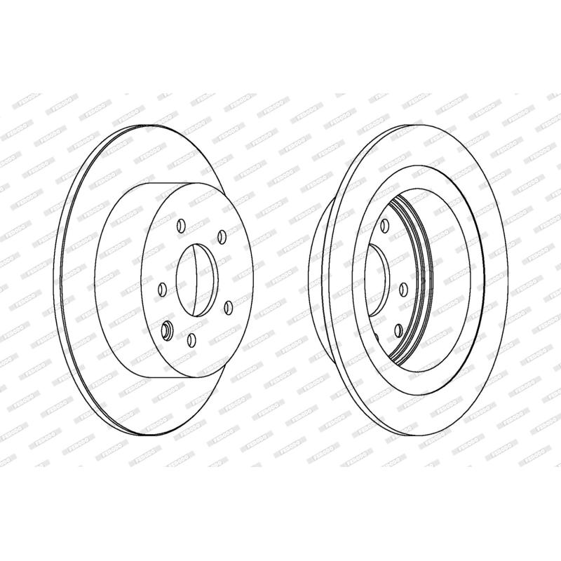 Jeu de 2 disques de frein arrière FERODO DDF1590 - Visuel 1
