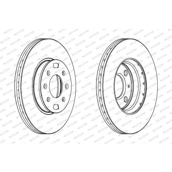 Jeu de 2 disques de frein avant FERODO OEM 517121G000 Jeu de 2 disques de frein avant FERODO OEM 517121G000