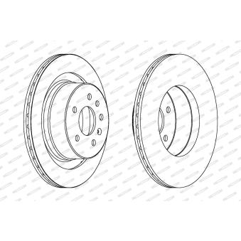 Jeu de 2 disques de frein arrière FERODO OEM 5232698